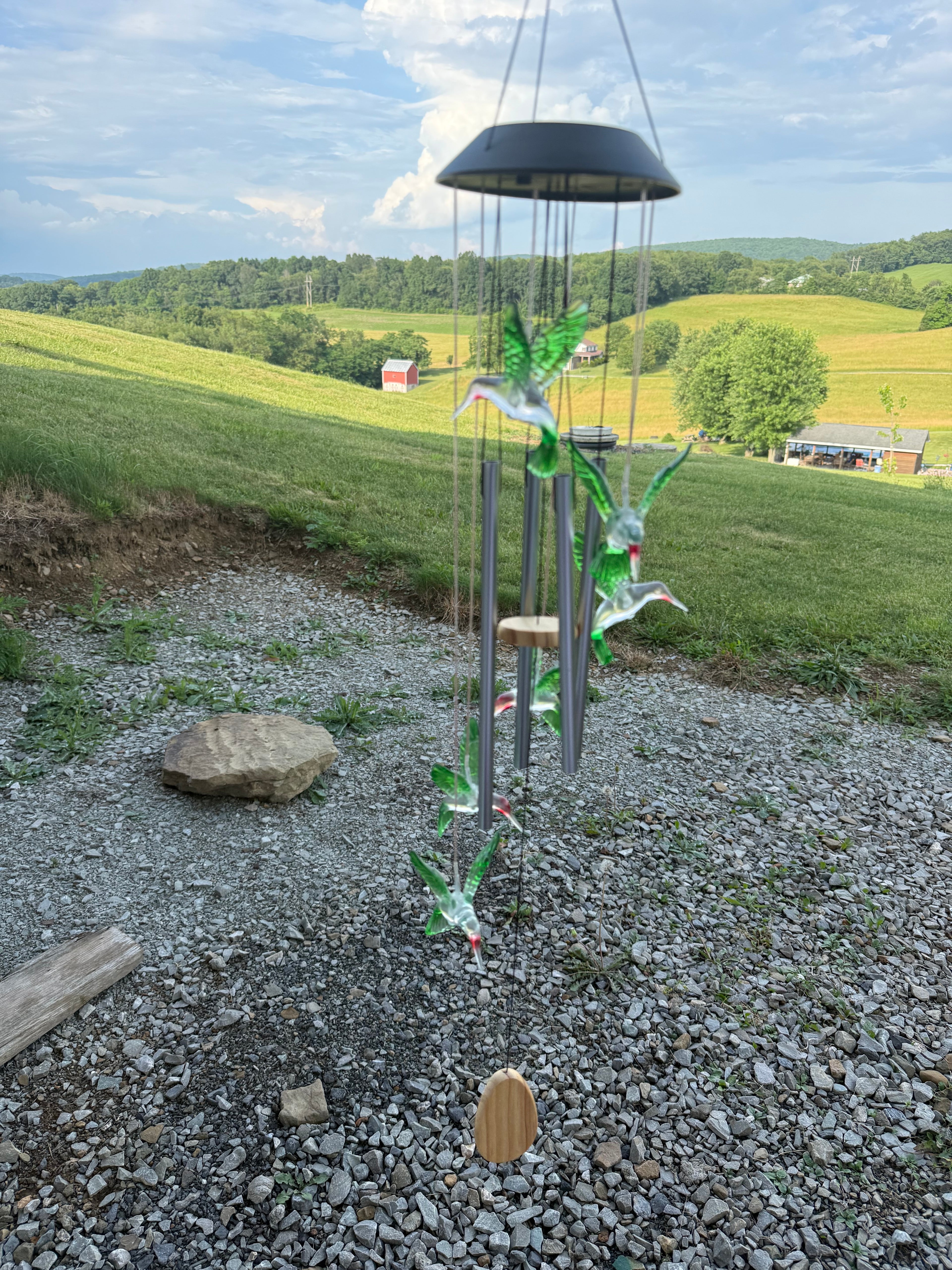 36" Hummingbird Solar Light-Up Wind Chime
