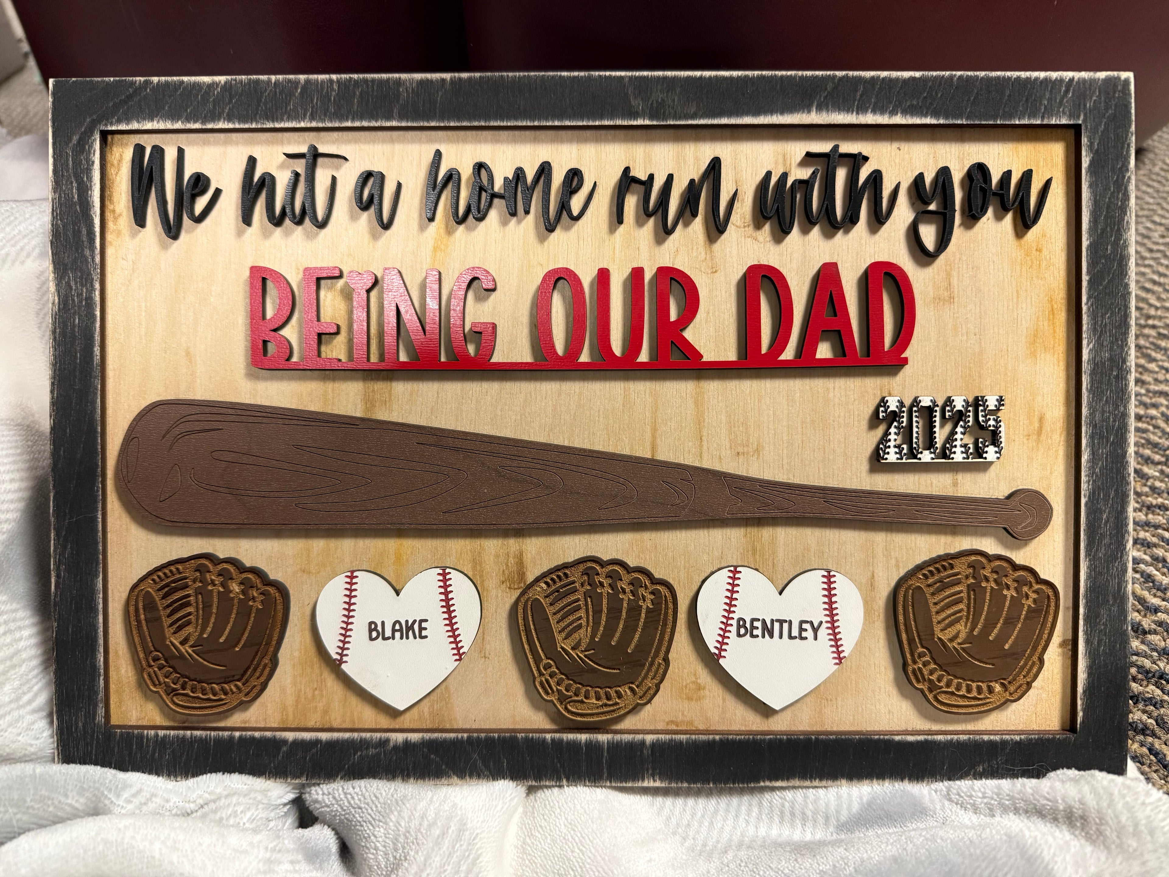 Baseball-Themed Dad Sign