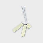 Double Rectangle & Heart Charm Necklace