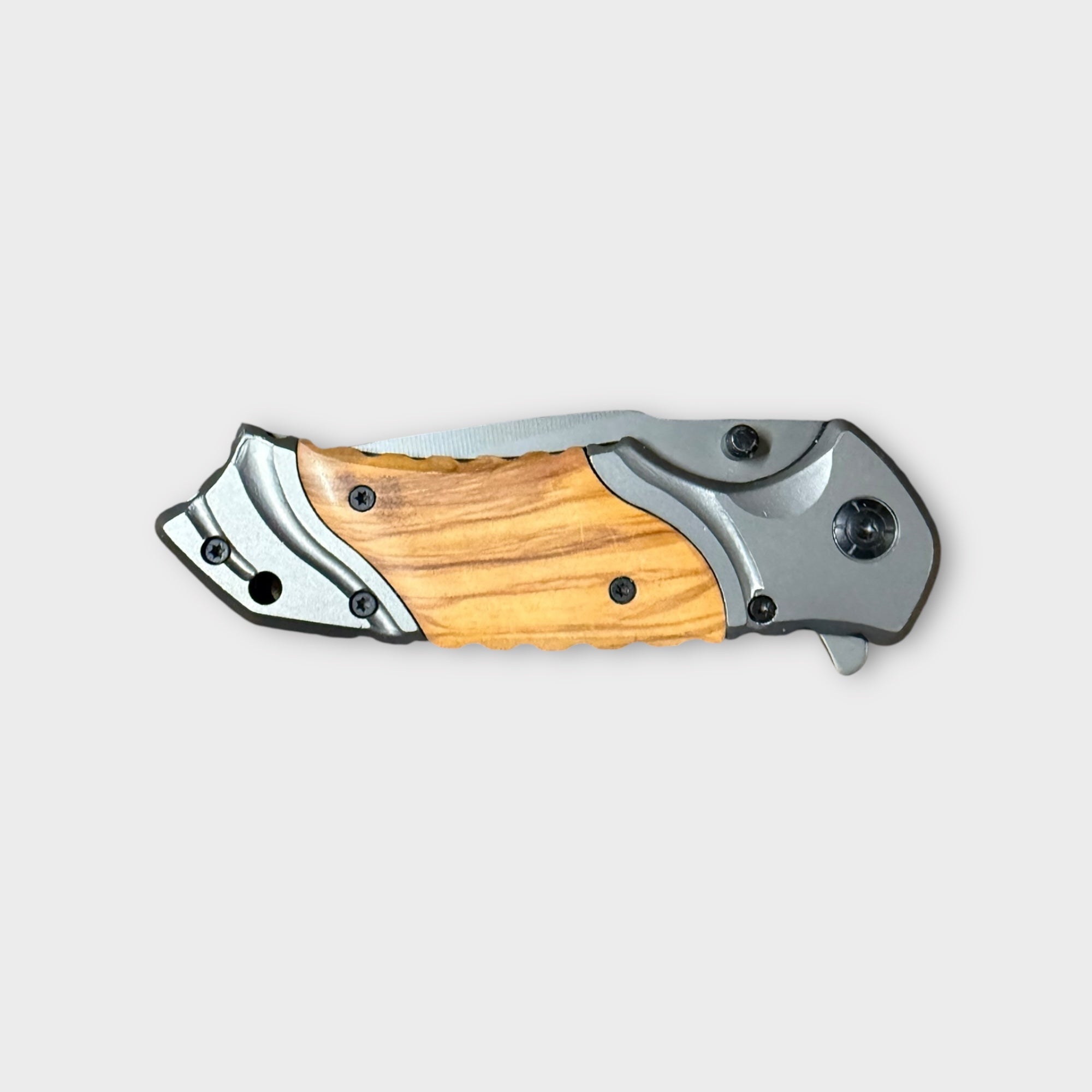 Rugged Wood + Metal Folding Knife