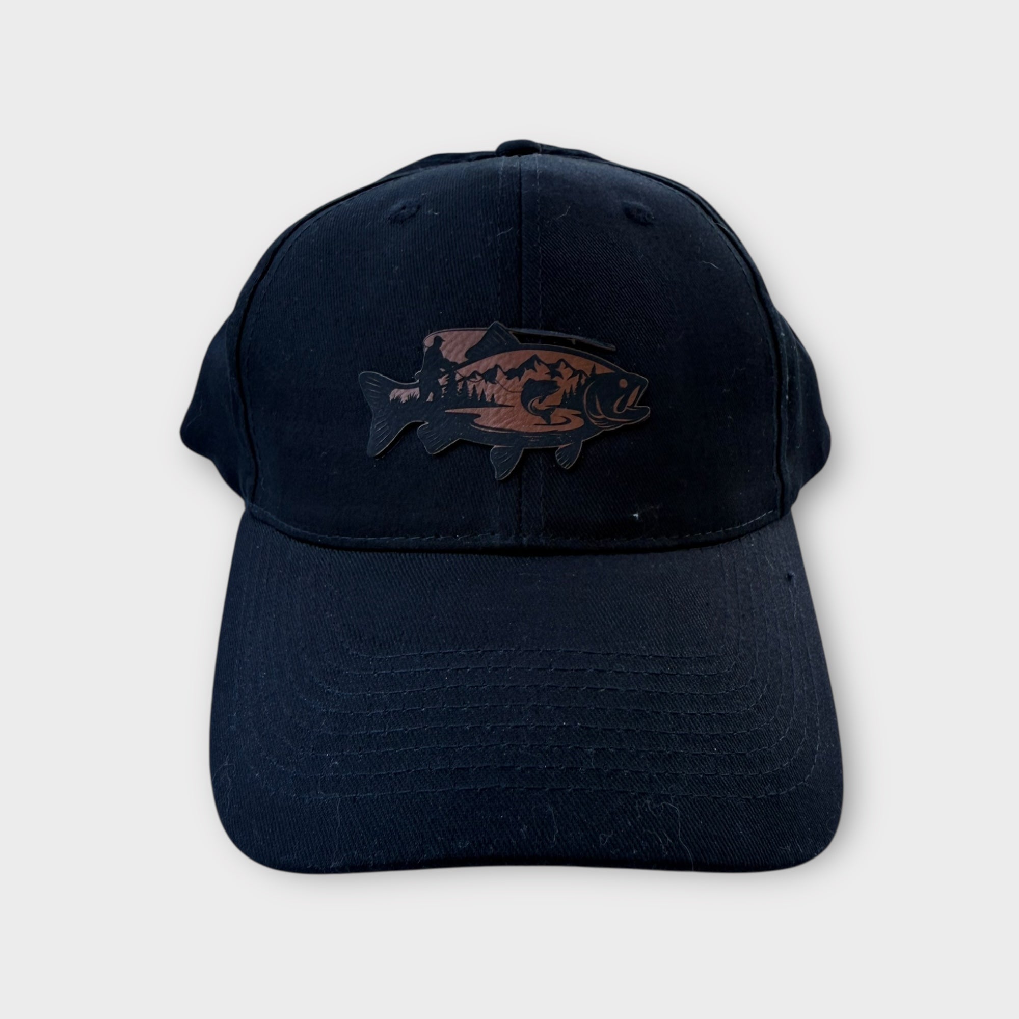 Cotton Dad Hat with Fishing Patch