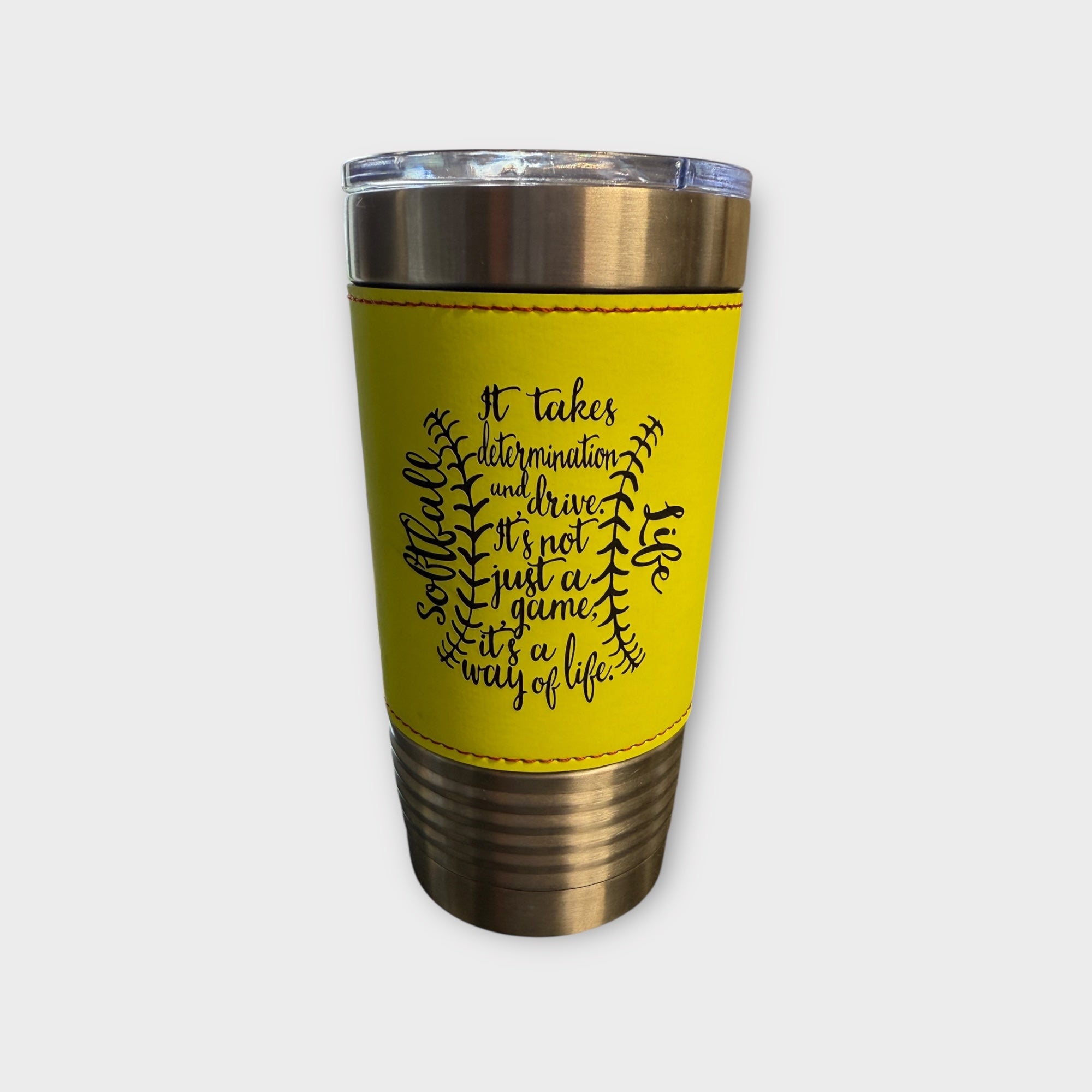 Leather Softball Tumbler