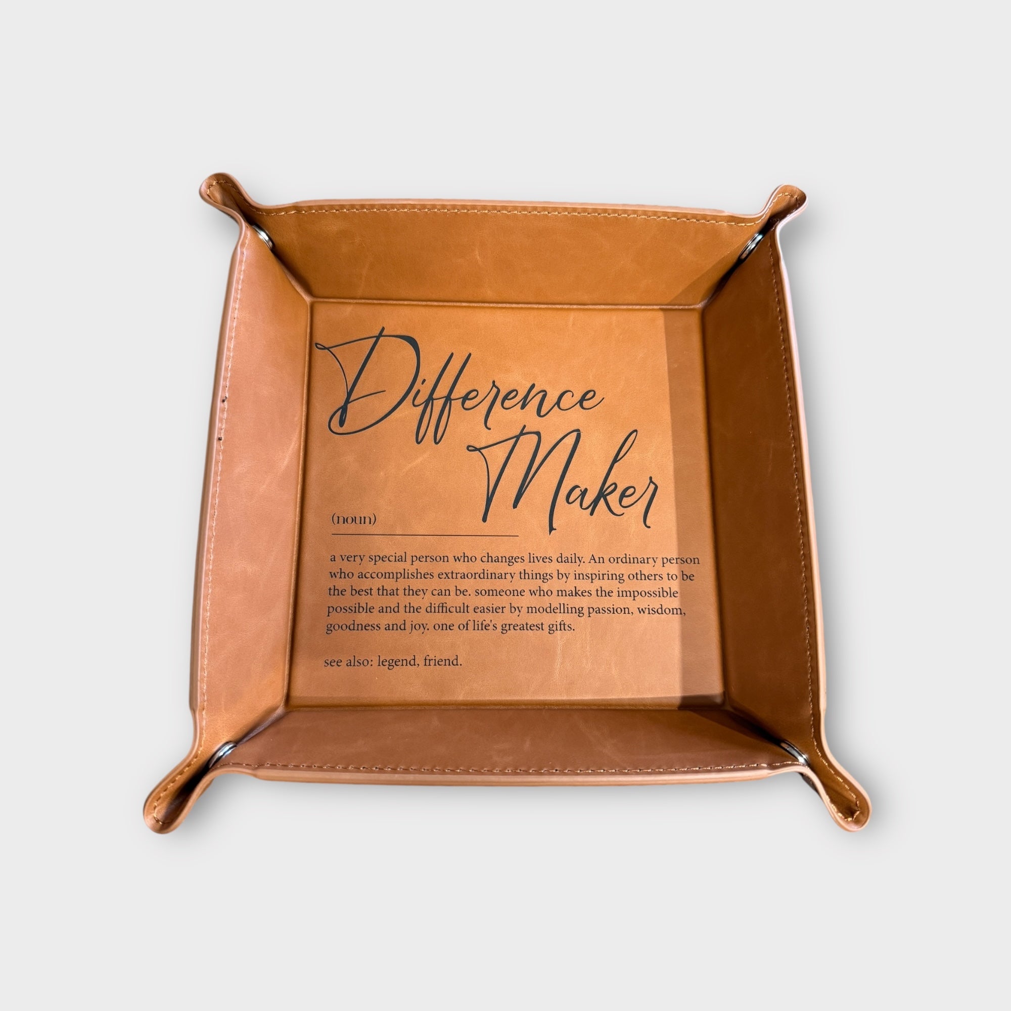 Difference Maker Leather Tray