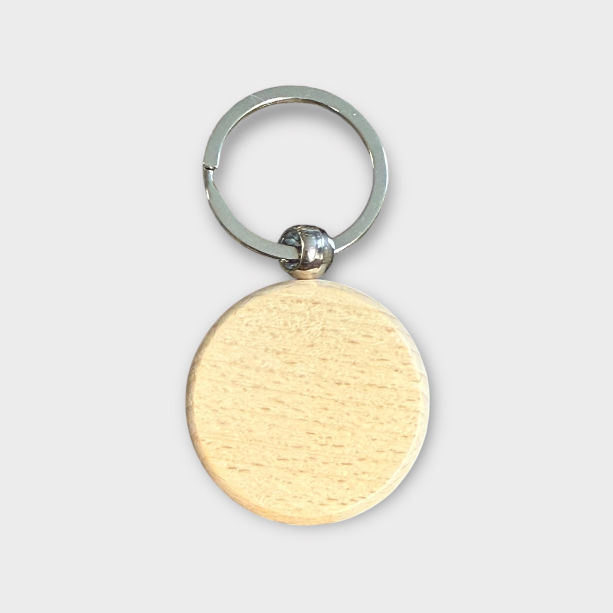 Round Wood Keychain