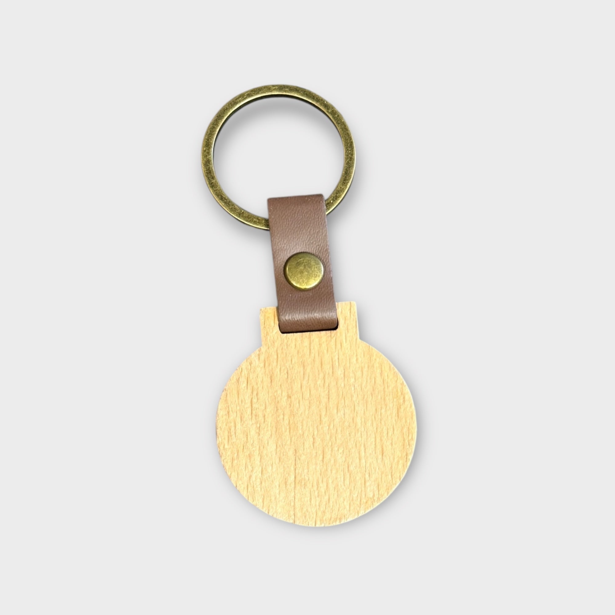 Round Wood Keychain- medium