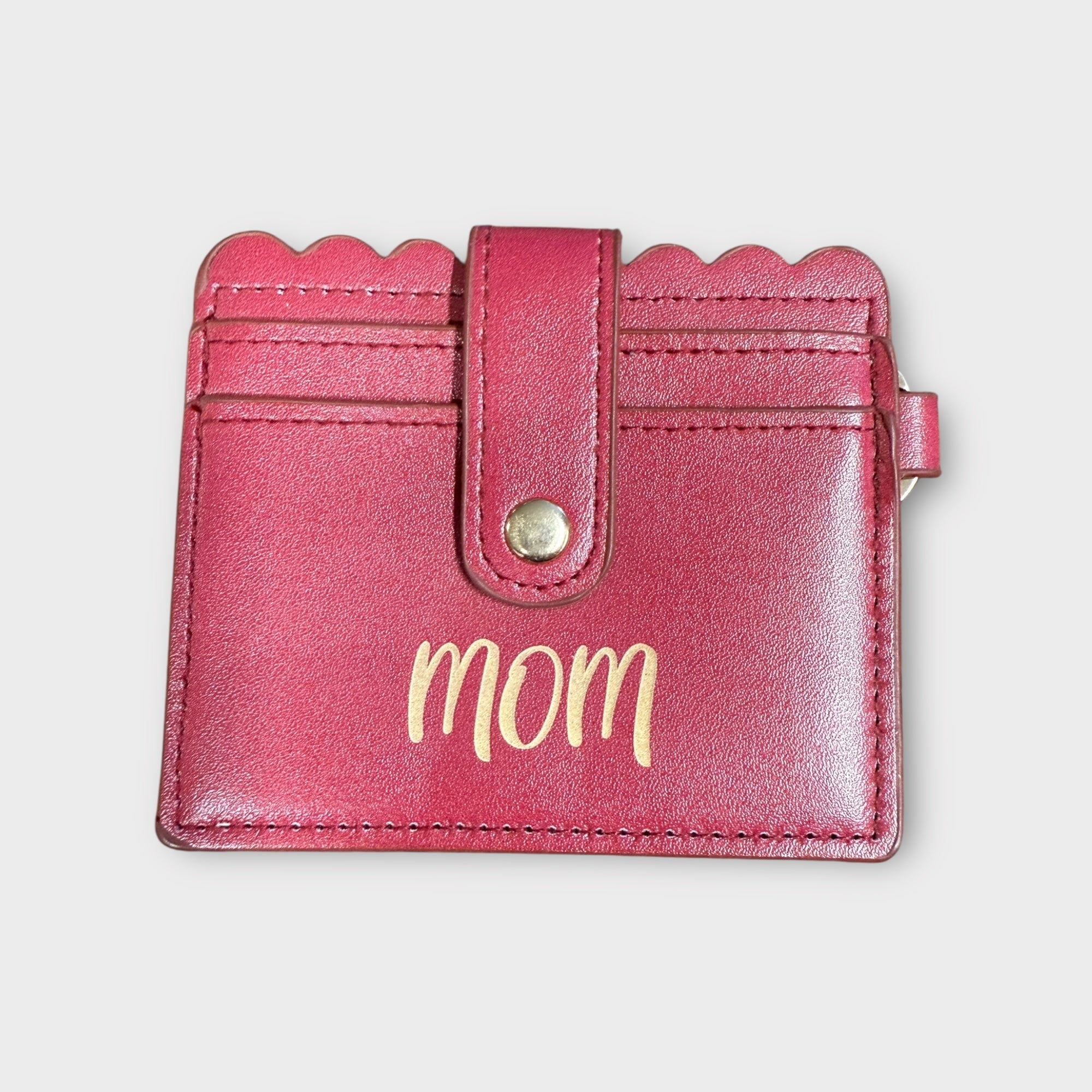 Red Mom Keychain Wallet