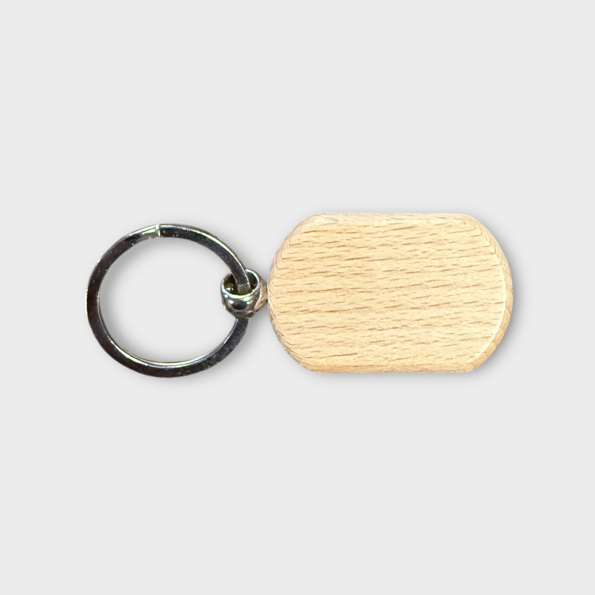 Oval Wood Keychain