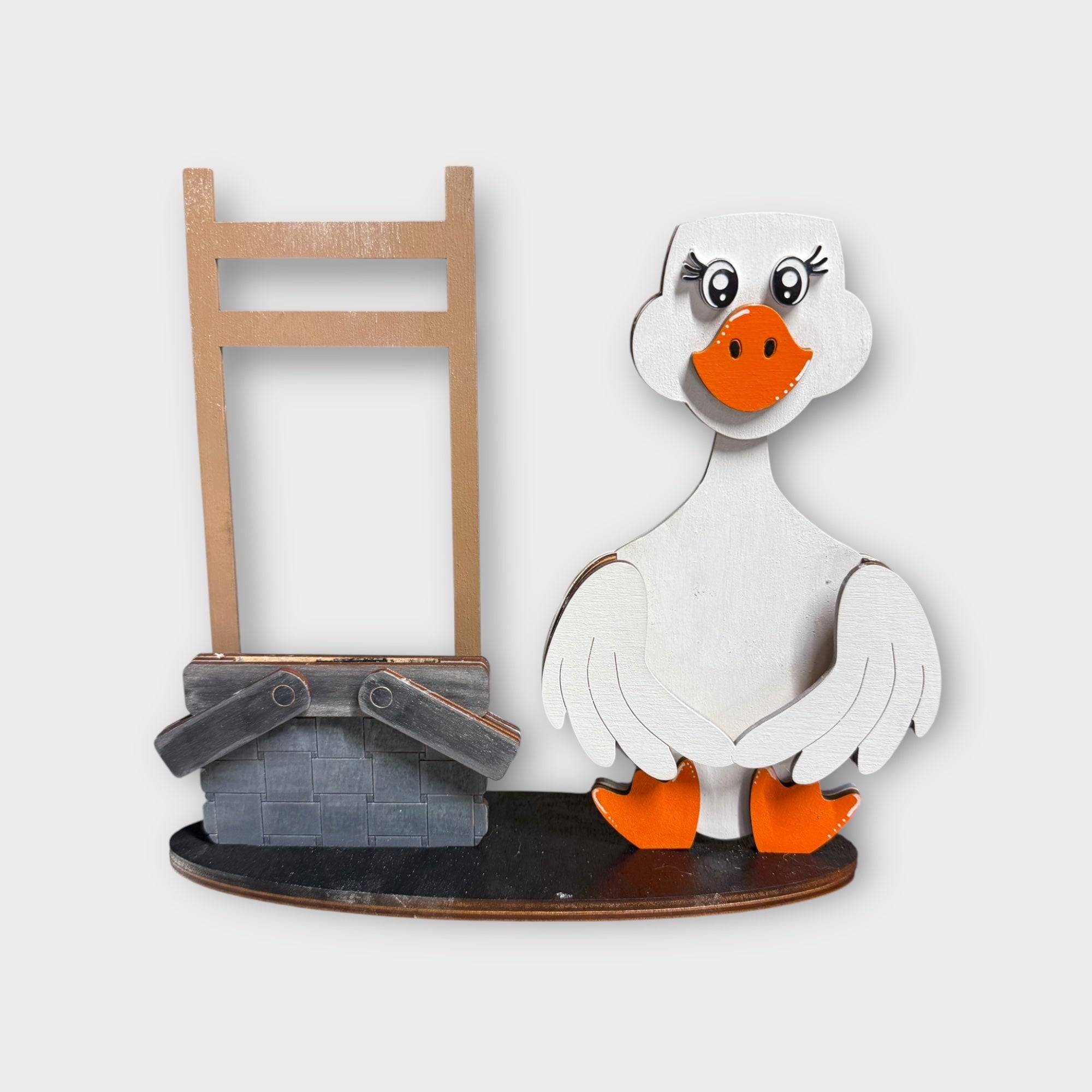 Interchangeable Wooden Goose Shelf Sitter – Back to School Edition