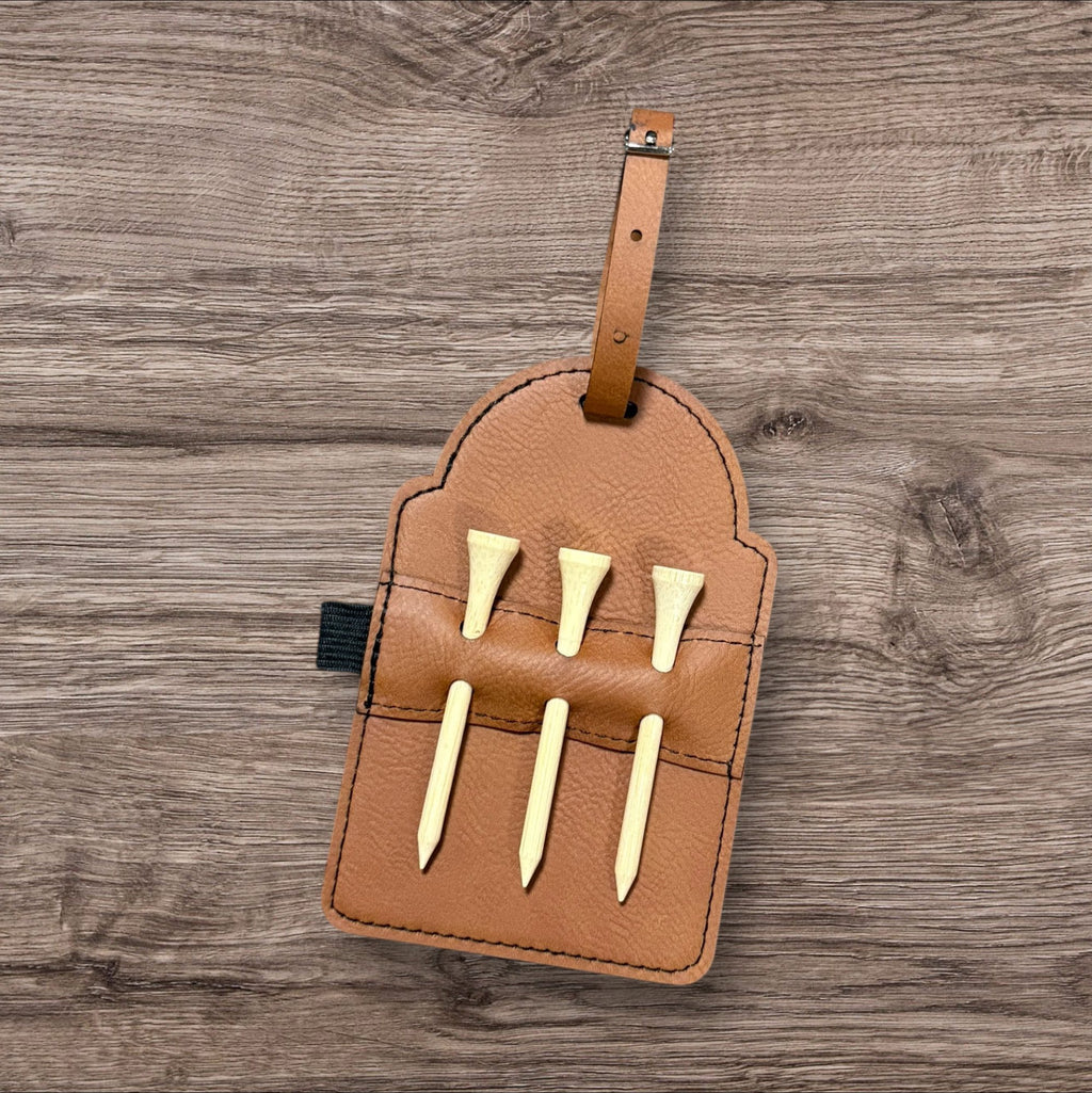 Brown Leather Golf Tee Holder