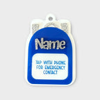 Blue backpack Emergency Contact Bag Tag