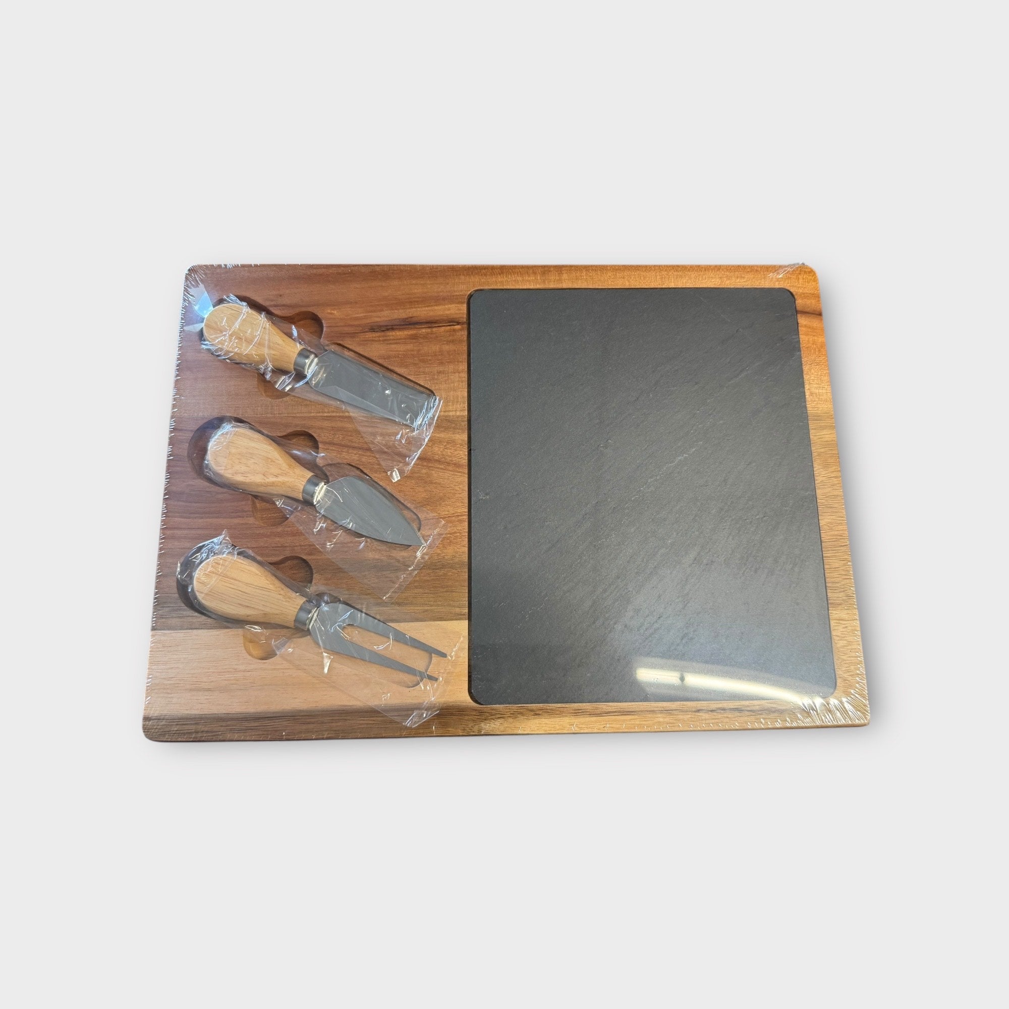 Wood & Slate Cheese Board Set