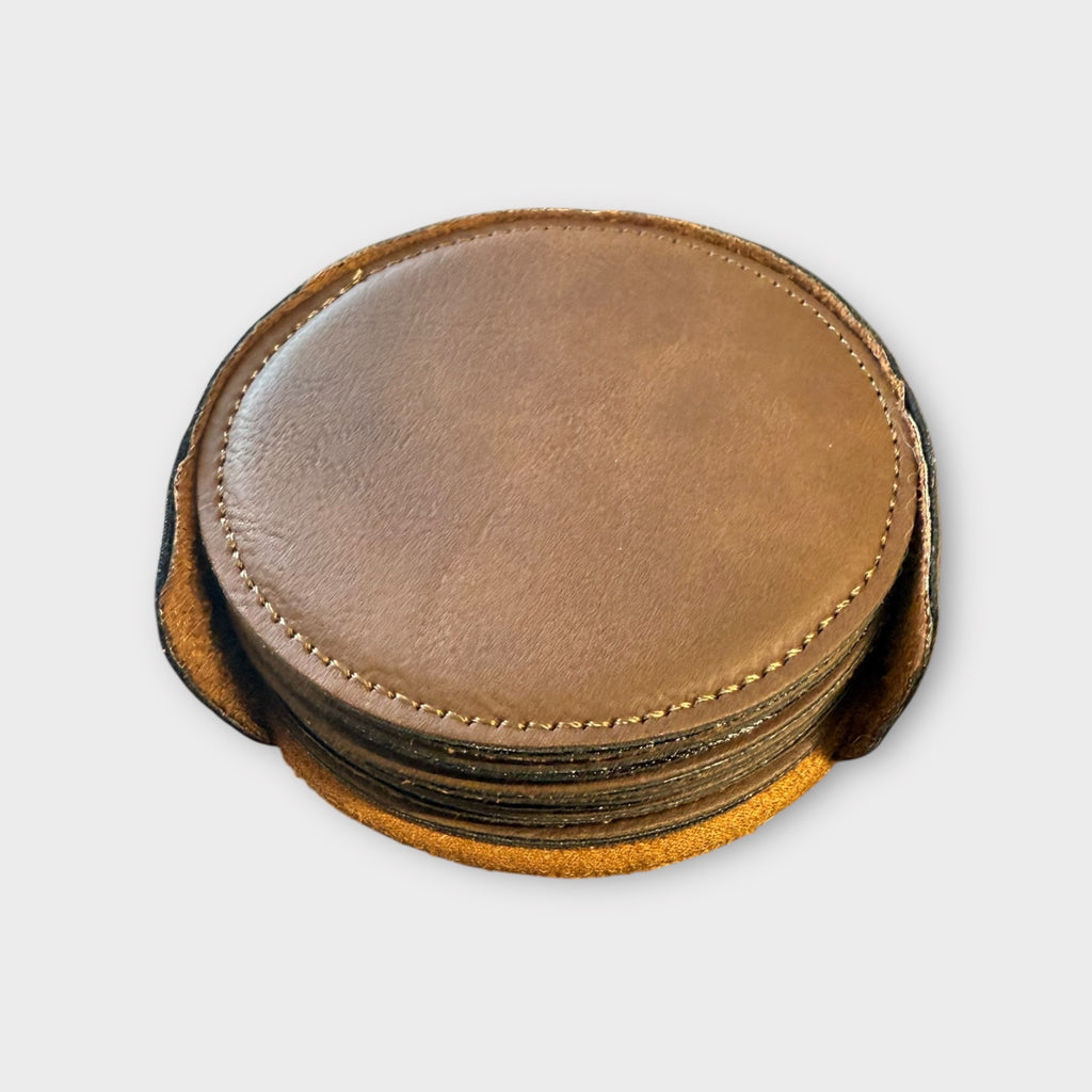 Leatherette Coaster Set