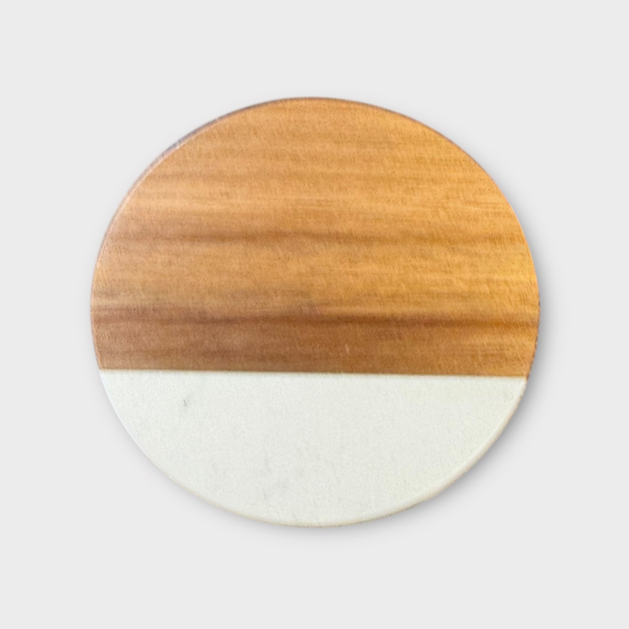Marble and Wood Coaster Set