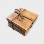 Wood Coasters with Metal Trim