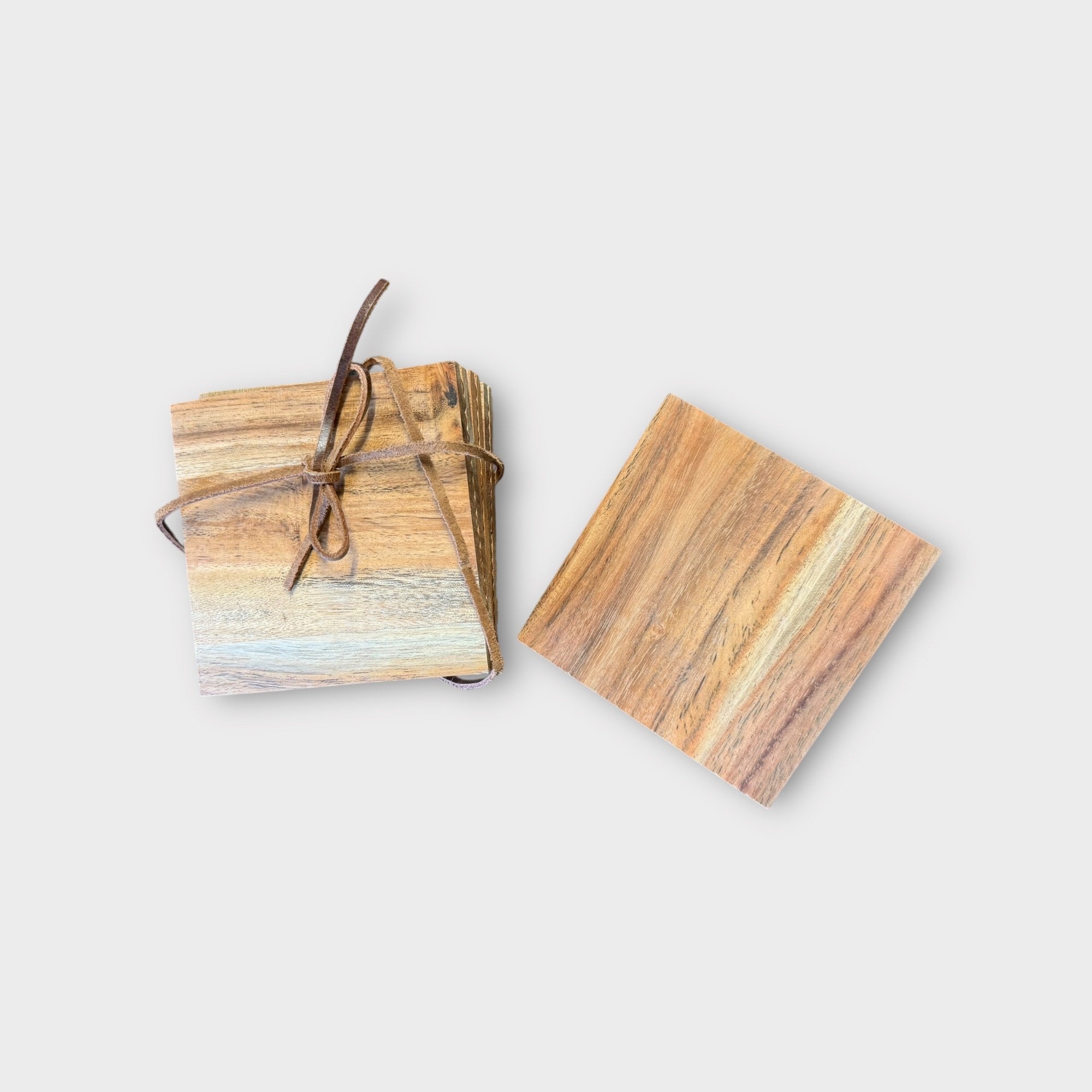 Wood Coasters with Metal Trim