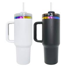 Custom Designed - 40 oz Black or White Cup with Rainbow Base