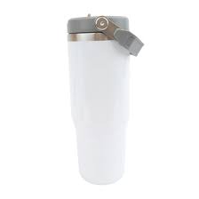 Custom Designed - 30 oz White Flip Top Bottle